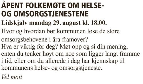 Faksimile fra Avisa Hadeland 24. august 2016